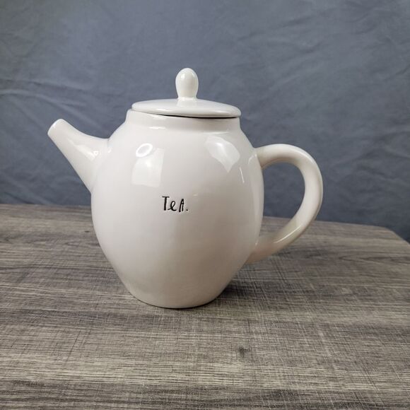 Rae Dunn Artisan‎ Collection Ceramic White Minimilistic Teapot - Picture 1 of 8